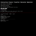 Classic Traveller Interactive Character Generator